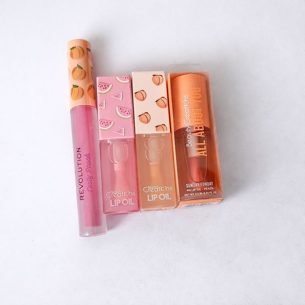 Revolution & Beauty Creations 🍑🍉 Peach & Watermelon Lip Oil Bundle